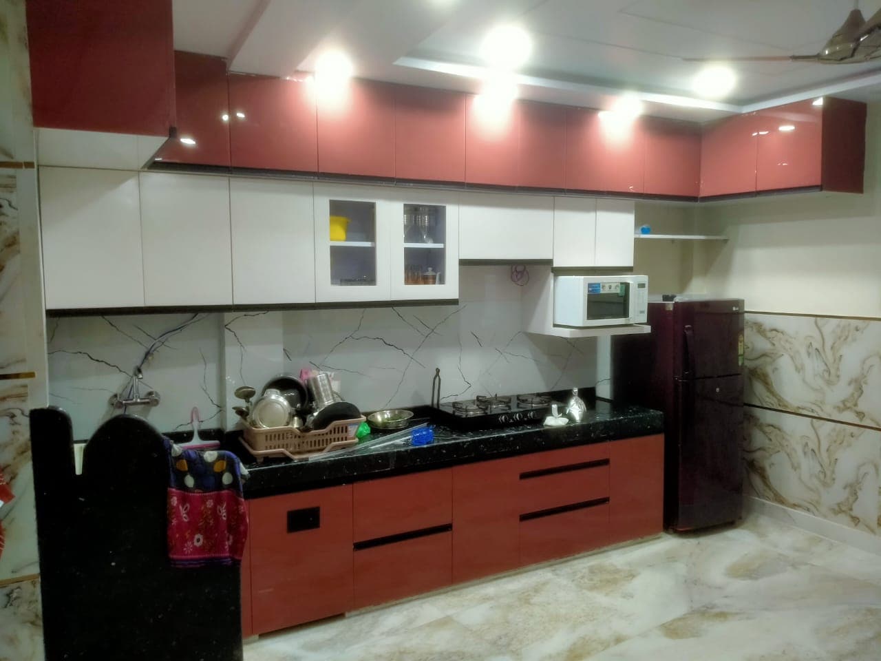 Modern modular kitchen with custom cabinets